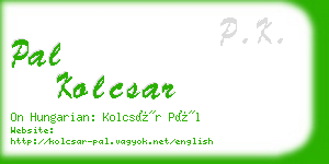 pal kolcsar business card